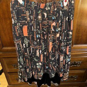 Torrid Maxi Washable Southwest Print Hi Low Skirt Size 1